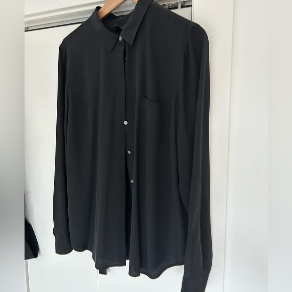 J Crew Black Silk Blouse